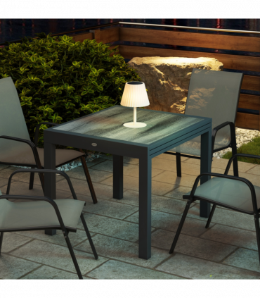 Outsunny Extendable Outdoor Dining Table Aluminium Rectangle Patio Table Grey