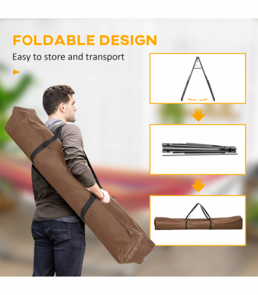 Outsunny Foldable Hammock Stand, 2 in 1 Hammock Net Stand & Clothes Drying Rack