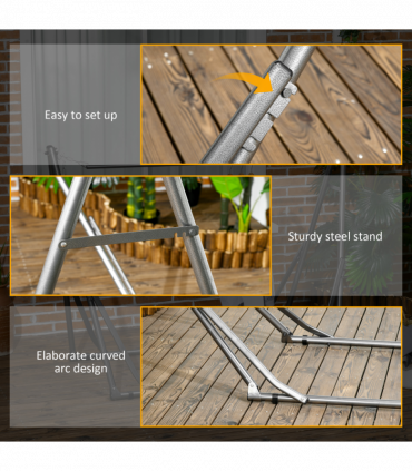 Outsunny Foldable Hammock Stand, 2 in 1 Hammock Net Stand & Clothes Drying Rack