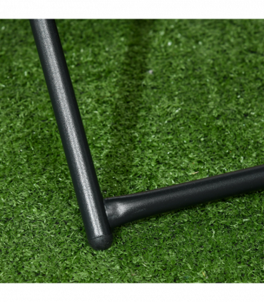 Outsunny Folding Square Rattan Coffee Table, Steel Frame Bistro Garden Natural