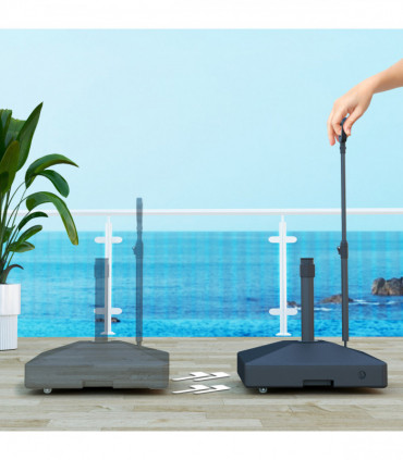 Outsunny Garden Parasol Base Parasol Stand, Sand/Water Filled, Black