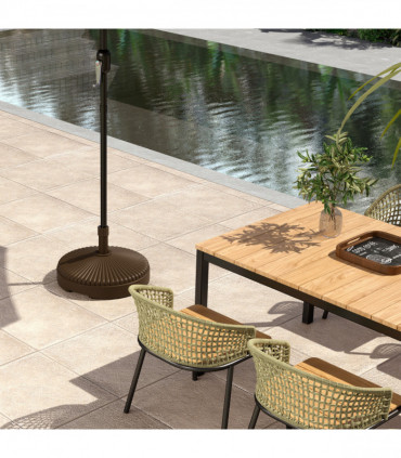 Outsunny Garden Parasol Base, 28kg Sand Filled, 23kg Water Filled, Brown