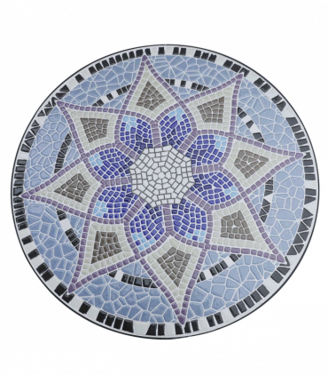 Outsunny Garden Table, Mosaic Round Patio Side Table with 60cm Ceramic Top