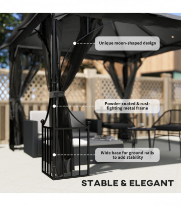 Outsunny Gazebo Party Tent Canopy Sun Shade for Patio Garden 3x3(m)