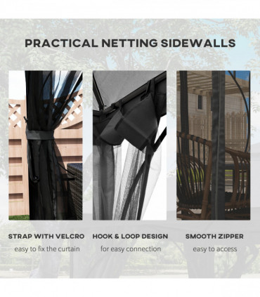 Outsunny Gazebo Party Tent Canopy Sun Shade for Patio Garden 3x3(m)