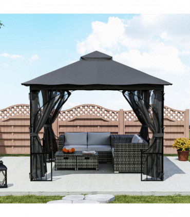 Outsunny Gazebo Party Tent Canopy Sun Shade for Patio Garden 3x3(m)