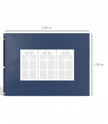 Outsunny Gazebo Side Panels for 3x3(m) or 3x6m Gazebo Canopy, 2 Pack, Blue