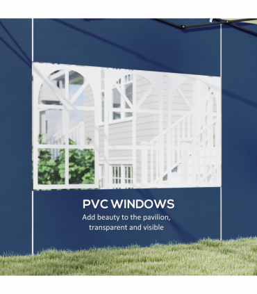 Outsunny Gazebo Side Panels for 3x3(m) or 3x6m Gazebo Canopy, 2 Pack, Blue