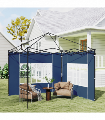 Outsunny Gazebo Side Panels for 3x3(m) or 3x6m Gazebo Canopy, 2 Pack, Blue