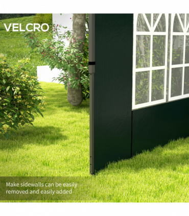 Outsunny Gazebo Side Panels for 3x3(m) or 3x6m Gazebo Canopy, 2 Pack, Green