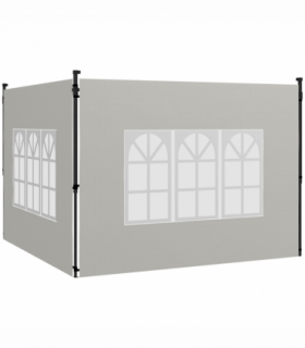 Outsunny Gazebo Side Panels for 3x3(m) or 3x6m Gazebo Canopy, 2 Pack, White
