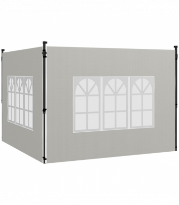 Outsunny Gazebo Side Panels for 3x3(m) or 3x6m Gazebo Canopy, 2 Pack, White