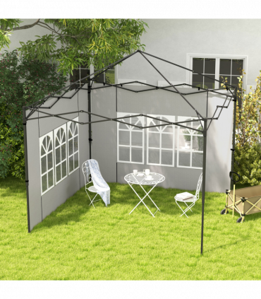 Outsunny Gazebo Side Panels for 3x3(m) or 3x6m Gazebo Canopy, 2 Pack, White