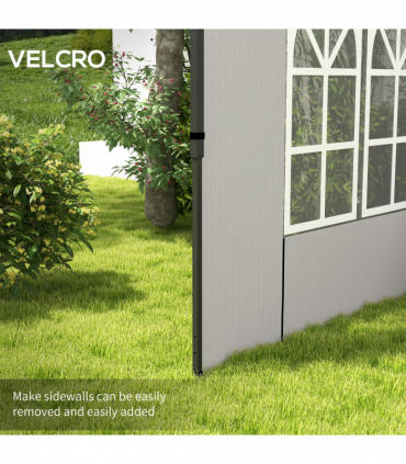 Outsunny Gazebo Side Panels for 3x3(m) or 3x6m Gazebo Canopy, 2 Pack, White