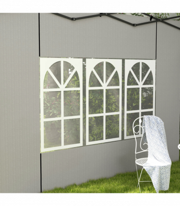 Outsunny Gazebo Side Panels for 3x3(m) or 3x6m Gazebo Canopy, 2 Pack, White