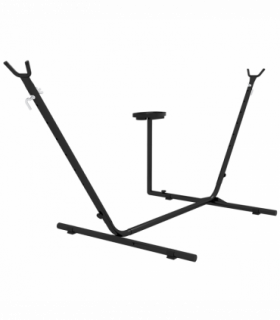 Outsunny Hammock Stand with Side Tray, Steel Frame Hammock Stand, Black