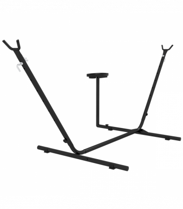 Outsunny Hammock Stand with Side Tray, Steel Frame Hammock Stand, Black