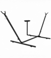 Outsunny Hammock Stand with Side Tray, Steel Frame Hammock Stand, Black