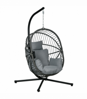 Outsunny Hanging Swing Chair w/ Thick Cushion, Patio Hanging Chair, Grey