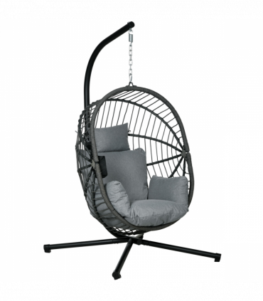 Outsunny Hanging Swing Chair w/ Thick Cushion, Patio Hanging Chair, Grey