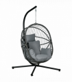 Outsunny Hanging Swing Chair w/ Thick Cushion, Patio Hanging Chair, Grey