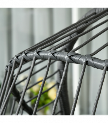 Outsunny Hanging Swing Chair w/ Thick Cushion, Patio Hanging Chair, Grey