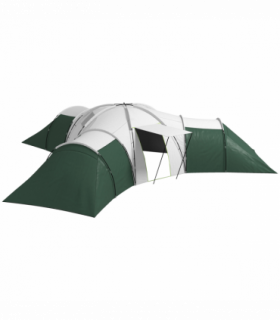 Outsunny Large Camping Tent with 3 Bedroom, Living Area and Porch for 6-9 Man