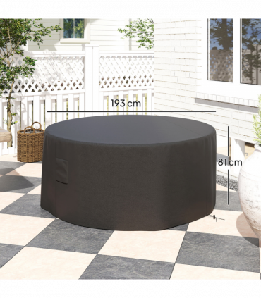 Outsunny Large Outdoor Set Round Cover Garden Furniture Waterproof