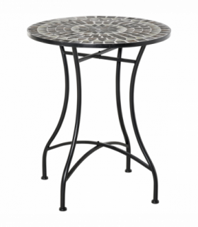 Outsunny Mosaic Side Table Bistro Coffee Table for Garden Patio Balcony Grey