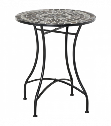 Outsunny Mosaic Side Table Bistro Coffee Table for Garden Patio Balcony Grey