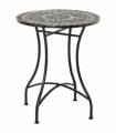 Outsunny Mosaic Side Table Bistro Coffee Table for Garden Patio Balcony Grey