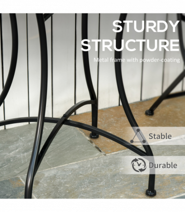 Outsunny Mosaic Side Table Bistro Coffee Table for Garden Patio Balcony Grey