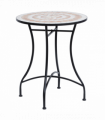 Outsunny Mosaic Table, ?60x71H cm-Black/Orange/White