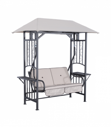 Outsunny Outdoor Garden 2 Seater Canopy Swing Seat Porch Loveseat Hammock Chair