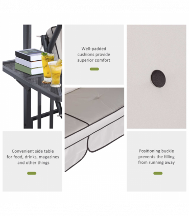 Outsunny Outdoor Garden 2 Seater Canopy Swing Seat Porch Loveseat Hammock Chair