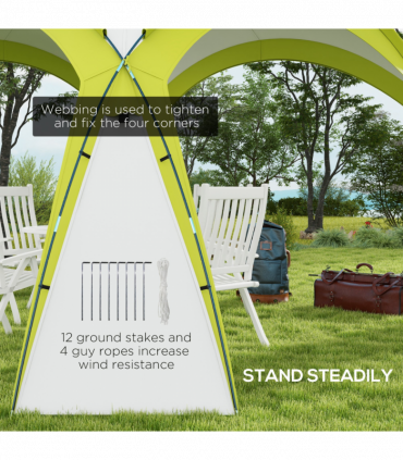 Outsunny Outdoor Gazebo Event Shelter Party Tent for Garden Green