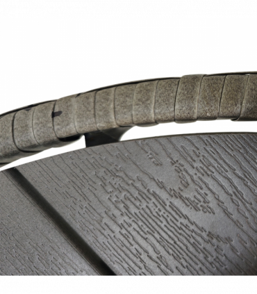 Outsunny Outdoor PE Rattan Dining Table w/ Wood-plastic Composite Top, Grey