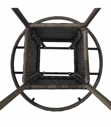 Outsunny Outdoor PE Rattan Dining Table w/ Wood-plastic Composite Top, Grey