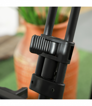 Outsunny Outdoor Push Pull Wagon Stroller Cart with Canopy Top Grey