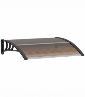 Outsunny Outdoor Window Door Canopy Fixed Awning Porch UV Water Cover Brown