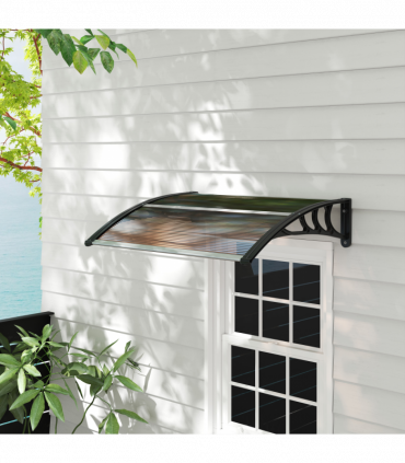 Outsunny Outdoor Window Door Canopy Fixed Awning Porch UV Water Cover Brown
