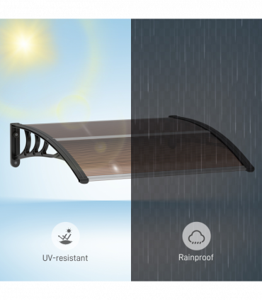 Outsunny Outdoor Window Door Canopy Fixed Awning Porch UV Water Cover Brown