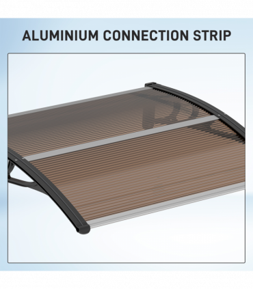 Outsunny Outdoor Window Door Canopy Fixed Awning Porch UV Water Cover Brown