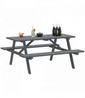 Outsunny Outdoor Wooden Picnic Table Bench Garden Patio Pub Chair 4 Seats