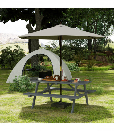 Outsunny Outdoor Wooden Picnic Table Bench Garden Patio Pub Chair 4 Seats