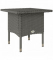 Outsunny PE Rattan Outdoor Coffee Table, Easy Match Rattan Side Table, Grey