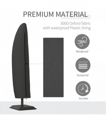 Outsunny Parasol Cover, Patio Cantilever Cover, Banana Umbrella Cover Black