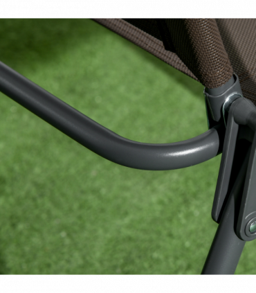 Outsunny Patio Bistro Set Folding Chairs & Coffee Table for Balcony, Brown