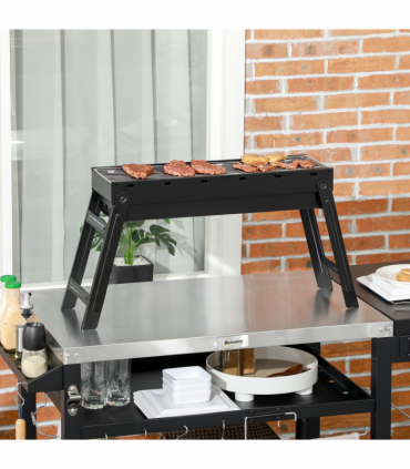 Outsunny Portable Charcoal Grill with Pull-Out Charcoal Basin