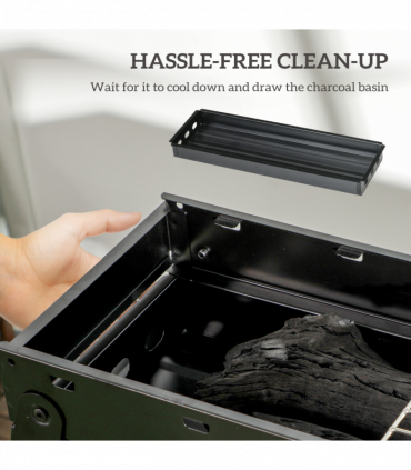Outsunny Portable Charcoal Grill with Pull-Out Charcoal Basin